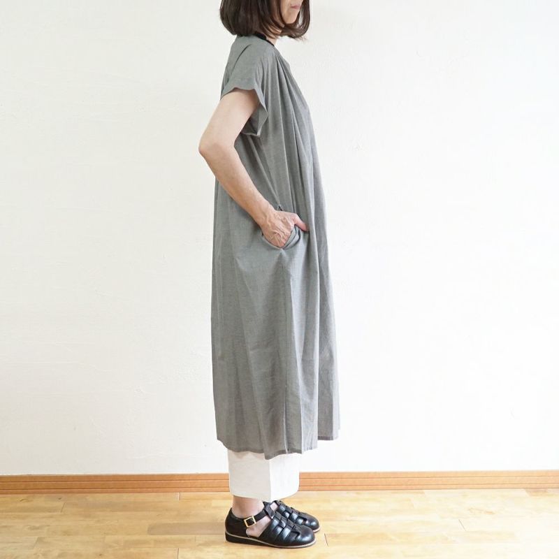 Branch m‘.,ブランチエム,ナチュラル,30代,40代,50代,60代, ,ゆったり,コットン,ワンピース,シャツワンピース,半袖ワンピース,コットンワンピース,