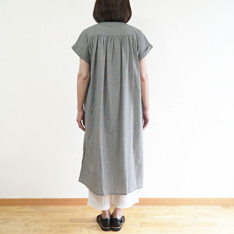 Branch m‘.,ブランチエム,ナチュラル,30代,40代,50代,60代, ,ゆったり,コットン,ワンピース,シャツワンピース,半袖ワンピース,コットンワンピース,