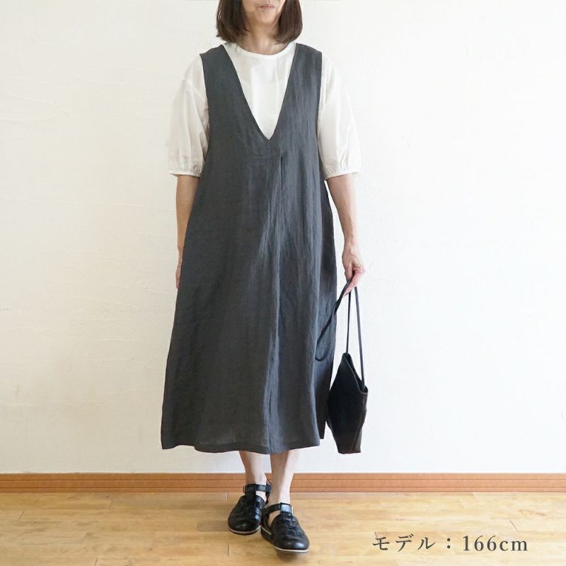 Branch m‘.,ブランチエム,ナチュラル,30代,40代,50代,60代,リネン,ゆったり,ワンピース,リネンワンピース,ノースリーブ,ノースリーブワンピース,