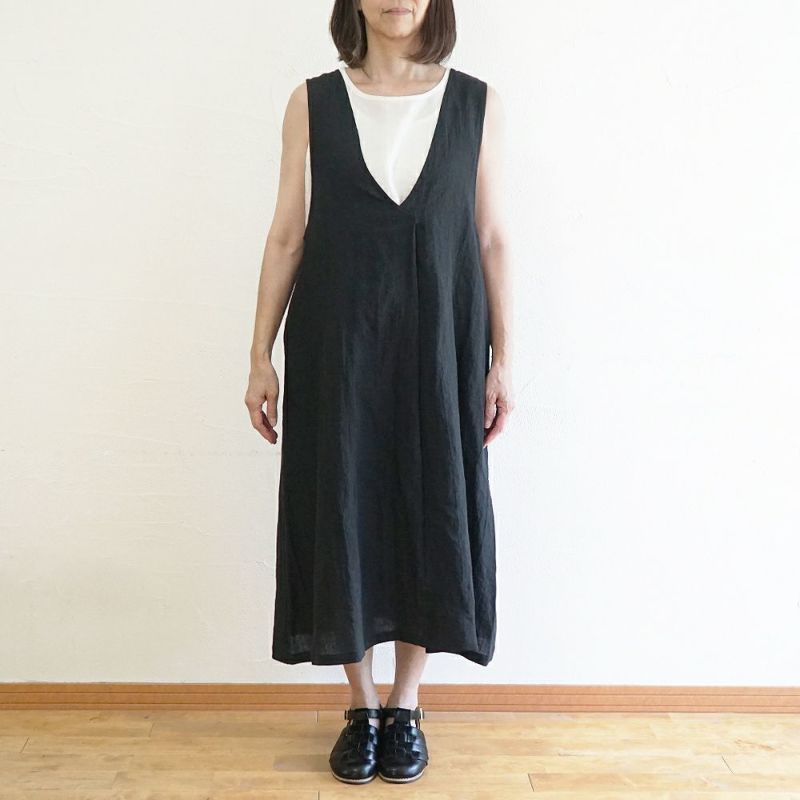 Branch m‘.,ブランチエム,ナチュラル,30代,40代,50代,60代,リネン,ゆったり,ワンピース,リネンワンピース,ノースリーブ,ノースリーブワンピース,
