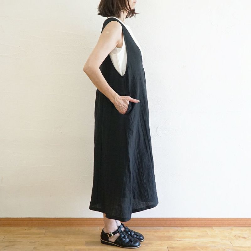 Branch m‘.,ブランチエム,ナチュラル,30代,40代,50代,60代,リネン,ゆったり,ワンピース,リネンワンピース,ノースリーブ,ノースリーブワンピース,