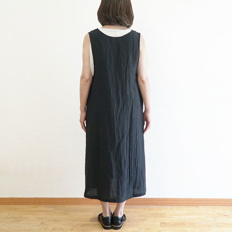 Branch m‘.,ブランチエム,ナチュラル,30代,40代,50代,60代,リネン,ゆったり,ワンピース,リネンワンピース,ノースリーブ,ノースリーブワンピース,