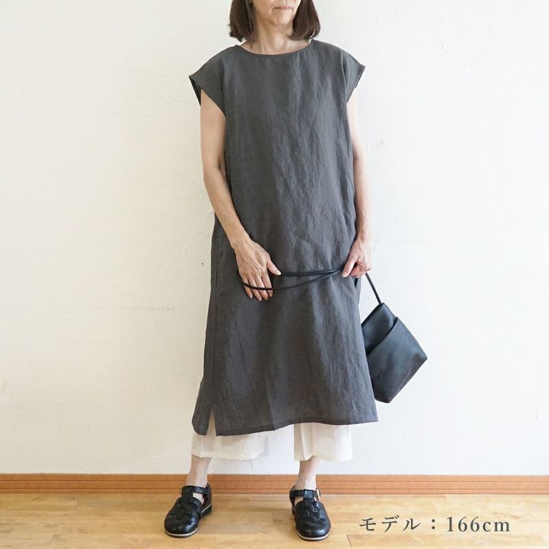 Branch m‘.,ブランチエム,ナチュラル,30代,40代,50代,60代,リネン,ゆったり,ワンピース,リネンワンピース,2way,2wayワンピース,ノースリーブ,ノースリーブワンピース