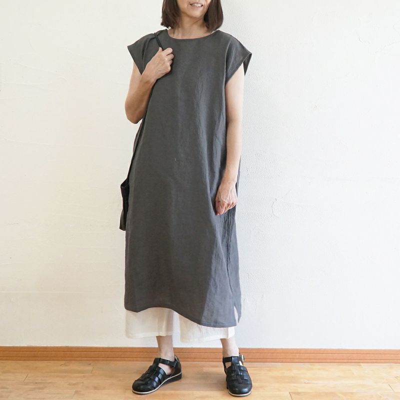 Branch m‘.,ブランチエム,ナチュラル,30代,40代,50代,60代,リネン,ゆったり,ワンピース,リネンワンピース,2way,2wayワンピース,ノースリーブ,ノースリーブワンピース