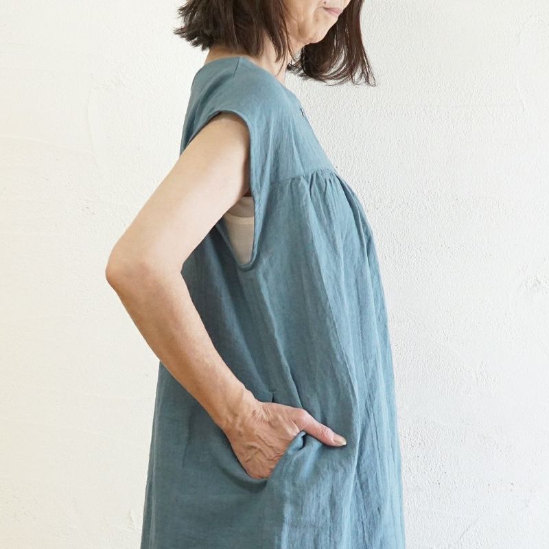 Branch m‘.,ブランチエム,ナチュラル,30代,40代,50代,60代,リネン,ゆったり,ワンピース,リネンワンピース,2way,2wayワンピース,ノースリーブ,ノースリーブワンピース