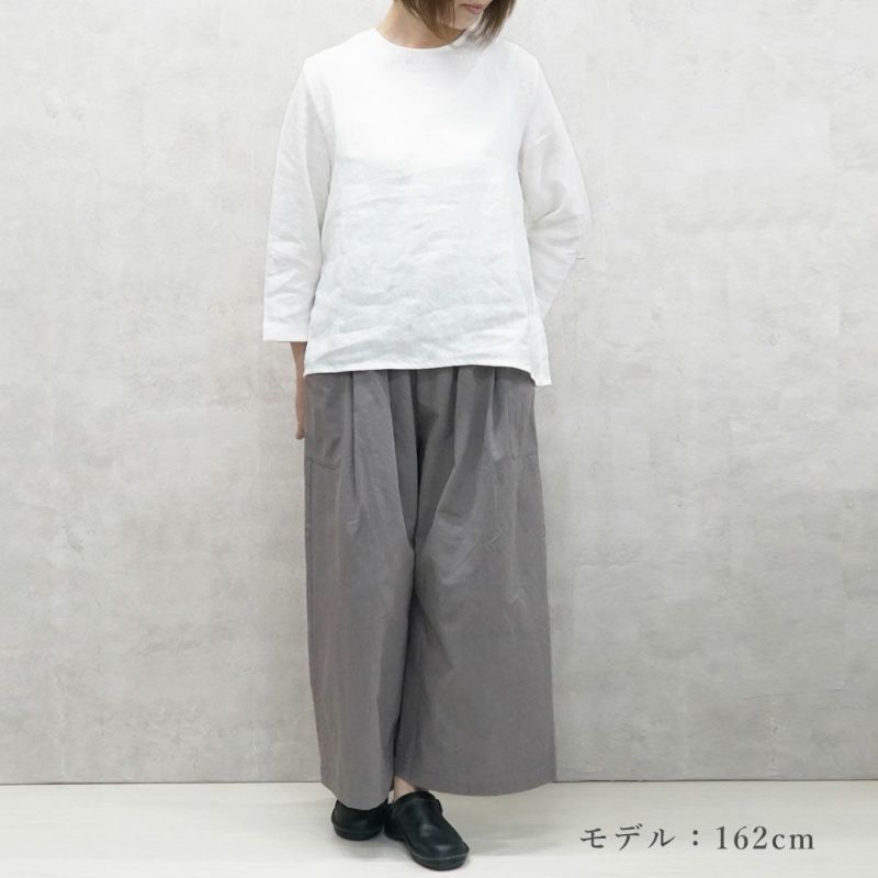Branch m‘.,ブランチエム,ナチュラル,30代,40代,50代,60代,コットン,ゆったり,pants,パンツ,ワイドパンツ,サイドポケット,サイドポケットワイドパンツ