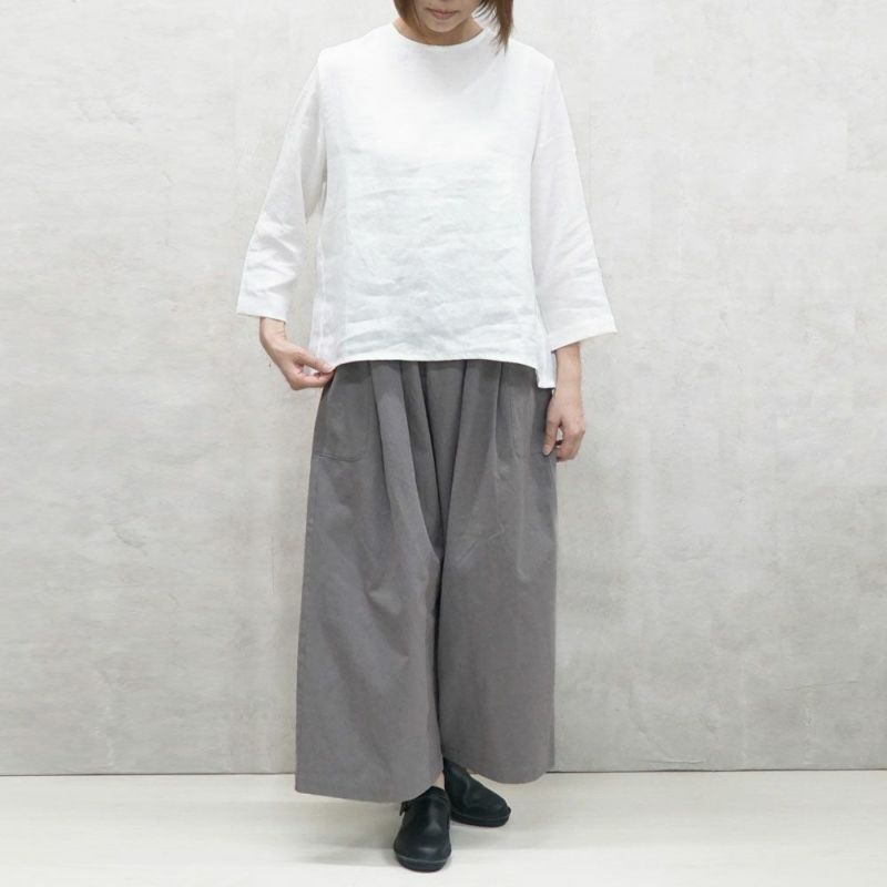 Branch m‘.,ブランチエム,ナチュラル,30代,40代,50代,60代,コットン,ゆったり,pants,パンツ,ワイドパンツ,サイドポケット,サイドポケットワイドパンツ