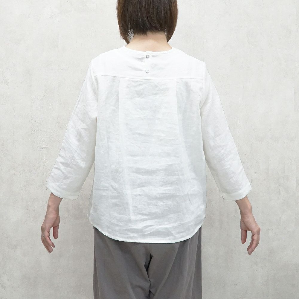 Branch m‘.,ブランチエム,ナチュラル,30代,40代,50代,60代,リネン,ゆったり,ブラウス,リネンブラウス,クルーネック,クルーネックブラウス,プルオーバー,プルオーバーブラウス,