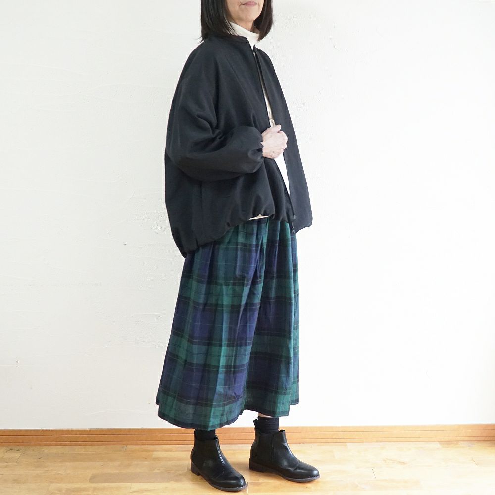 Branch m‘.,ブランチエム,ナチュラル,30代,40代,50代,60代,コットン,ゆったり,リネン,コットンリネン,スカート,タックスカート,ブラックウォッチ,ブラックウォッチスカート,チェックスカート,チェック柄,チェック