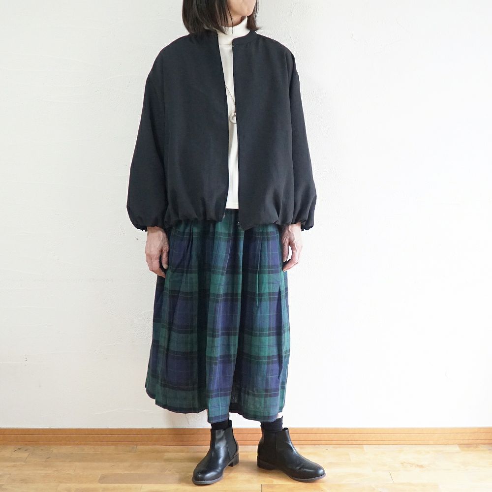 Branch m‘.,ブランチエム,ナチュラル,30代,40代,50代,60代,コットン,ゆったり,リネン,コットンリネン,スカート,タックスカート,ブラックウォッチ,ブラックウォッチスカート,チェックスカート,チェック柄,チェック