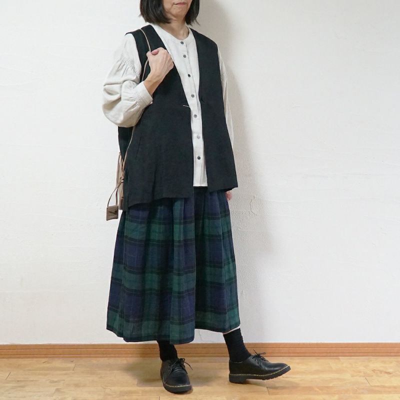 Branch m‘.,ブランチエム,ナチュラル,30代,40代,50代,60代,コットン,ゆったり,blouse,ブラウス,綿ブラウス,起毛ブラウス,シャーリング,シャーリングブラウス,バンドカラー,バンドカラーブラウス,スタンドカラー,スタンドカラーブラウス,羽織,羽織ブラウス