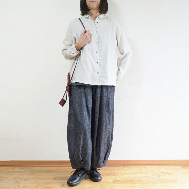 Branch m‘.,ブランチエム,ナチュラル,30代,40代,50代,60代,コットン,ゆったり,blouse,ブラウス,綿ブラウス,起毛ブラウス,羽織,羽織ブラウス,丸襟,丸襟ブラウス,シャツ,丸襟シャツ