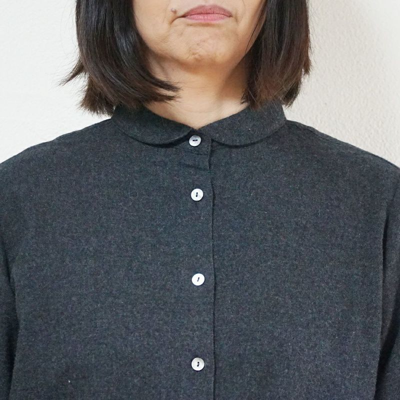 Branch m‘.,ブランチエム,ナチュラル,30代,40代,50代,60代,コットン,ゆったり,blouse,ブラウス,綿ブラウス,起毛ブラウス,羽織,羽織ブラウス,丸襟,丸襟ブラウス,シャツ,丸襟シャツ