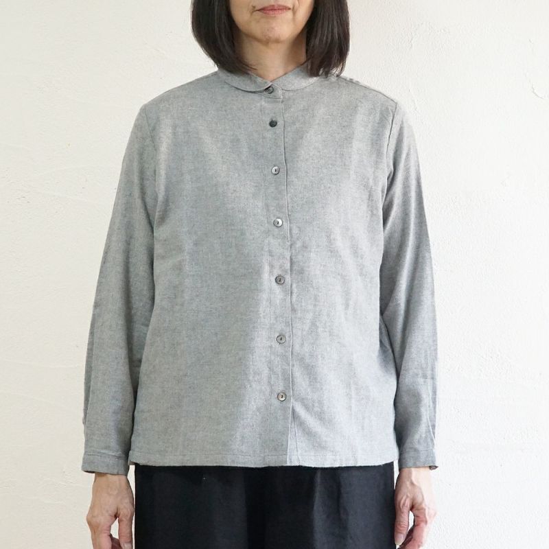 Branch m‘.,ブランチエム,ナチュラル,30代,40代,50代,60代,コットン,ゆったり,blouse,ブラウス,綿ブラウス,起毛ブラウス,羽織,羽織ブラウス,丸襟,丸襟ブラウス,シャツ,丸襟シャツ