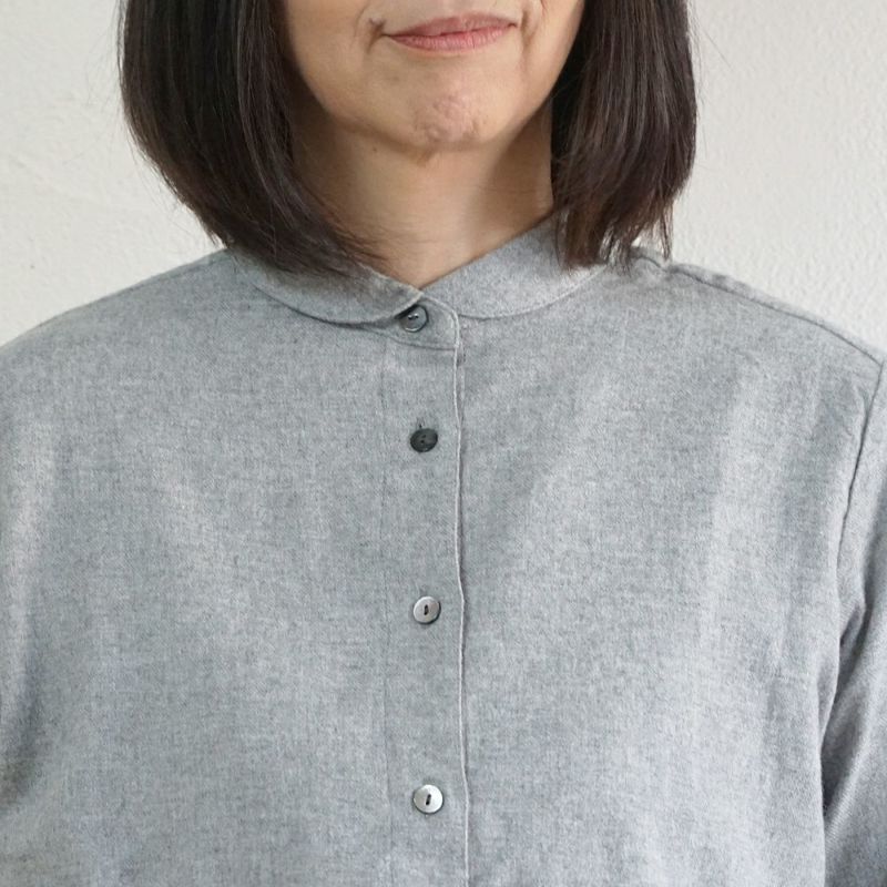 Branch m‘.,ブランチエム,ナチュラル,30代,40代,50代,60代,コットン,ゆったり,blouse,ブラウス,綿ブラウス,起毛ブラウス,羽織,羽織ブラウス,丸襟,丸襟ブラウス,シャツ,丸襟シャツ