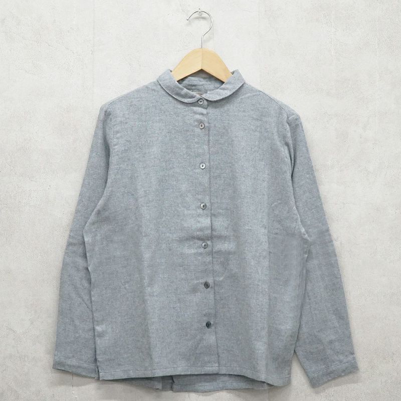 Branch m‘.,ブランチエム,ナチュラル,30代,40代,50代,60代,コットン,ゆったり,blouse,ブラウス,綿ブラウス,起毛ブラウス,羽織,羽織ブラウス,丸襟,丸襟ブラウス,シャツ,丸襟シャツ