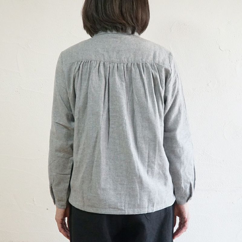 Branch m‘.,ブランチエム,ナチュラル,30代,40代,50代,60代,コットン,ゆったり,blouse,ブラウス,綿ブラウス,起毛ブラウス,羽織,羽織ブラウス,丸襟,丸襟ブラウス,シャツ,丸襟シャツ