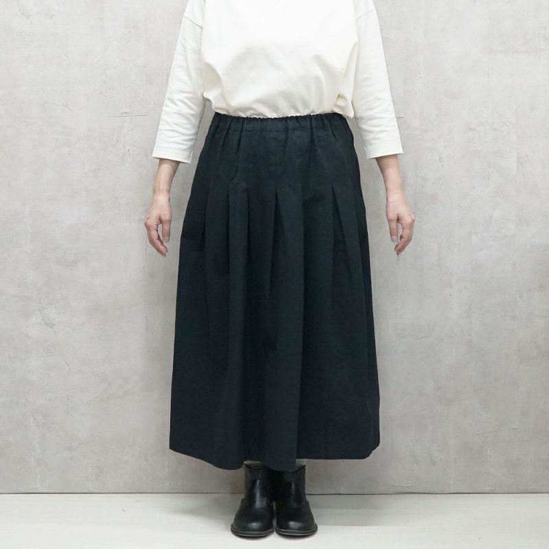 Branch m‘.,ブランチエム,ナチュラル,30代,40代,50代,60代,コットン,ゆったり,綿,skirt,スカート,タックスカート,タックフレアスカート,綿スカート,フレアスカート