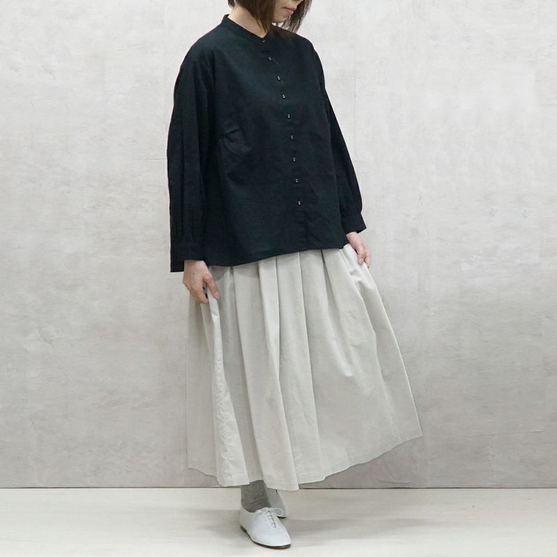 Branch m‘.,ブランチエム,ナチュラル,30代,40代,50代,60代,コットンリネン,綿麻,blouse,ブラウス,コットンリネンブラウス,ギャザーブラウス,羽織,羽織ブラウス,