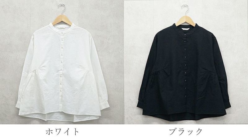 Branch m‘.,ブランチエム,ナチュラル,30代,40代,50代,60代,コットンリネン,綿麻,blouse,ブラウス,コットンリネンブラウス,ギャザーブラウス,羽織,羽織ブラウス,