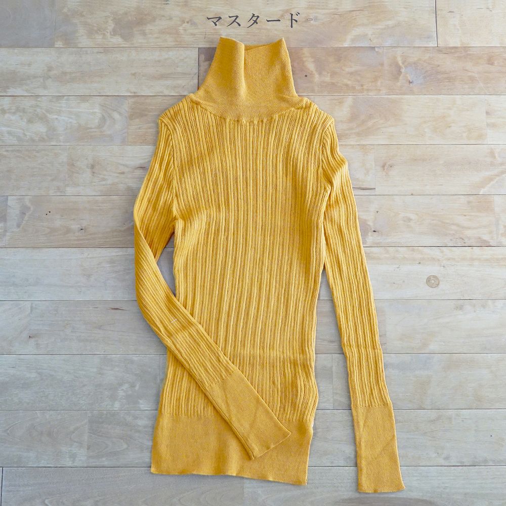 Branch m‘.,ブランチエム,ナチュラル,30代,40代,50代,60代, ,ゆったり,コットン,綿,クルーネック,テレコ,ランダムテレコ,タートルネック,セーター,ニット,タートルネックニット,