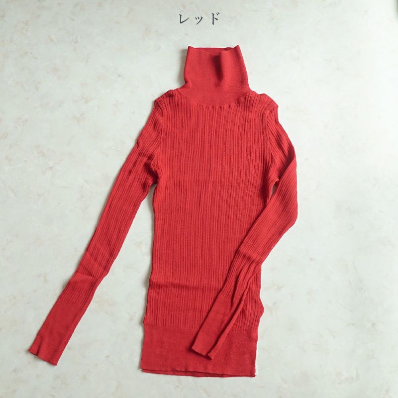 Branch m‘.,ブランチエム,ナチュラル,30代,40代,50代,60代, ,ゆったり,コットン,綿,クルーネック,テレコ,ランダムテレコ,タートルネック,セーター,ニット,タートルネックニット,