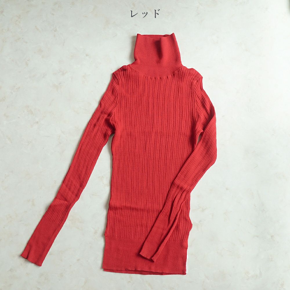 Branch m‘.,ブランチエム,ナチュラル,30代,40代,50代,60代, ,ゆったり,コットン,綿,クルーネック,テレコ,ランダムテレコ,タートルネック,セーター,ニット,タートルネックニット,