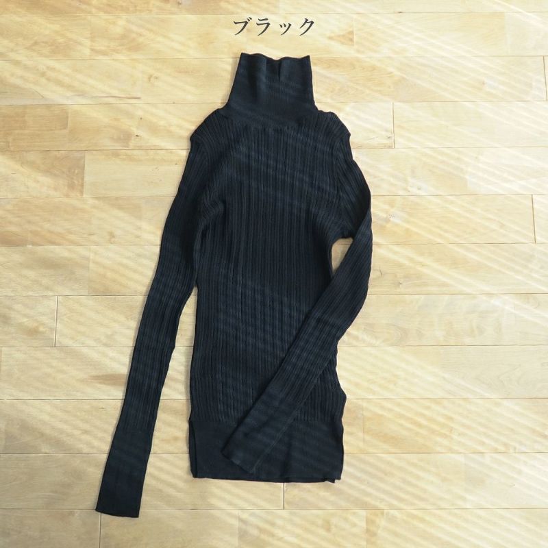 Branch m‘.,ブランチエム,ナチュラル,30代,40代,50代,60代, ,ゆったり,コットン,綿,クルーネック,テレコ,ランダムテレコ,タートルネック,セーター,ニット,タートルネックニット,