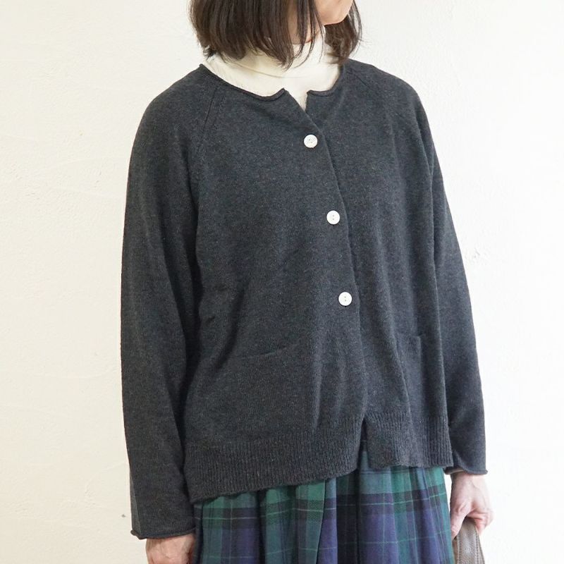 Branch m‘.,ブランチエム,ナチュラル,30代,40代,50代,60代,綿,ゆったり,コットン,ニット,カーディガン,ニットカーディガン,クルーネックカーディガン