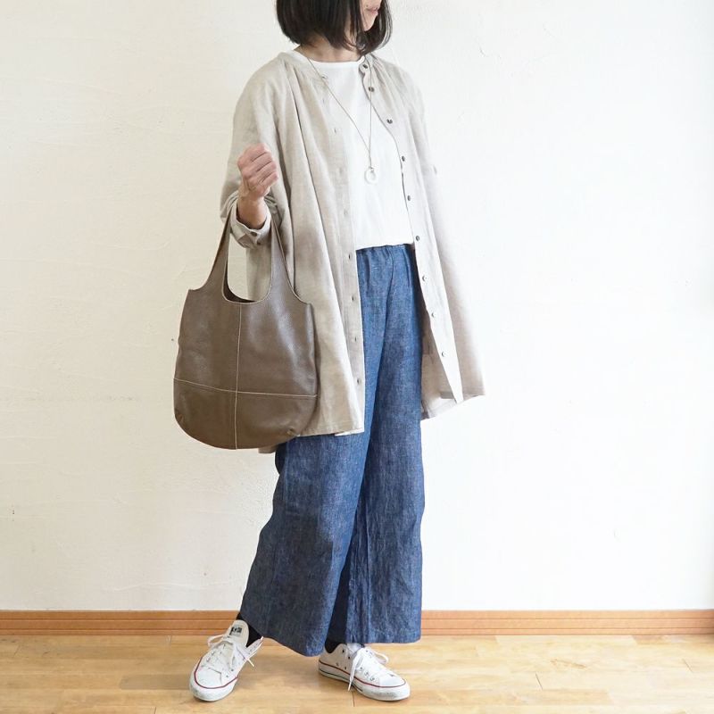 Branch m‘.,ブランチエム,ナチュラル,30代,40代,50代,60代,コットン,ゆったり,blouse,ブラウス,綿ブラウス,綿ウール,コットンウール,チュニック,ギャザーチュニック,羽織チュニック,ライトアウター,カーディガン,チュニックブラウス 