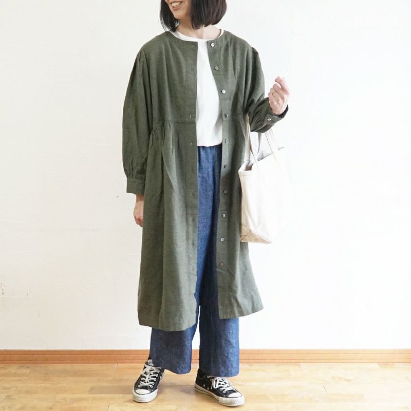 Branch m‘.,ブランチエム,ナチュラル,30代,40代,50代,60代,コットン,ゆったり,blouse,ブラウス,綿ブラウス,綿ウール,コットンウール,ワンピース,ギャザーワンピース,羽織ワンピース,ライトアウター,カーディガン,起毛ワンピース