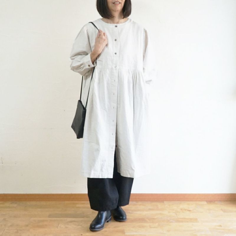 Branch m‘.,ブランチエム,ナチュラル,30代,40代,50代,60代,コットン,ゆったり,blouse,ブラウス,綿ブラウス,綿ウール,コットンウール,ワンピース,ギャザーワンピース,羽織ワンピース,ライトアウター,カーディガン,起毛ワンピース