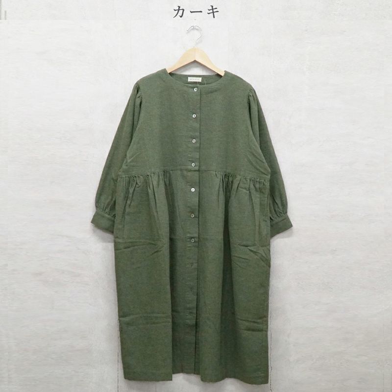 Branch m‘.,ブランチエム,ナチュラル,30代,40代,50代,60代,コットン,ゆったり,blouse,ブラウス,綿ブラウス,綿ウール,コットンウール,ワンピース,ギャザーワンピース,羽織ワンピース,ライトアウター,カーディガン,起毛ワンピース