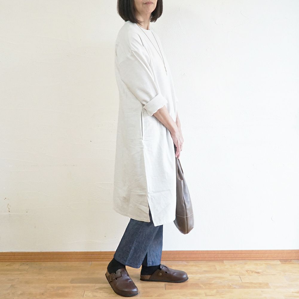 Branch m‘.,ブランチエム,ナチュラル,30代,40代,50代,60代,コットン,ゆったり,ワンピース ,綿,綿ウール,コットンウール,ワンピース,起毛ワンピース,チュニックワンピース