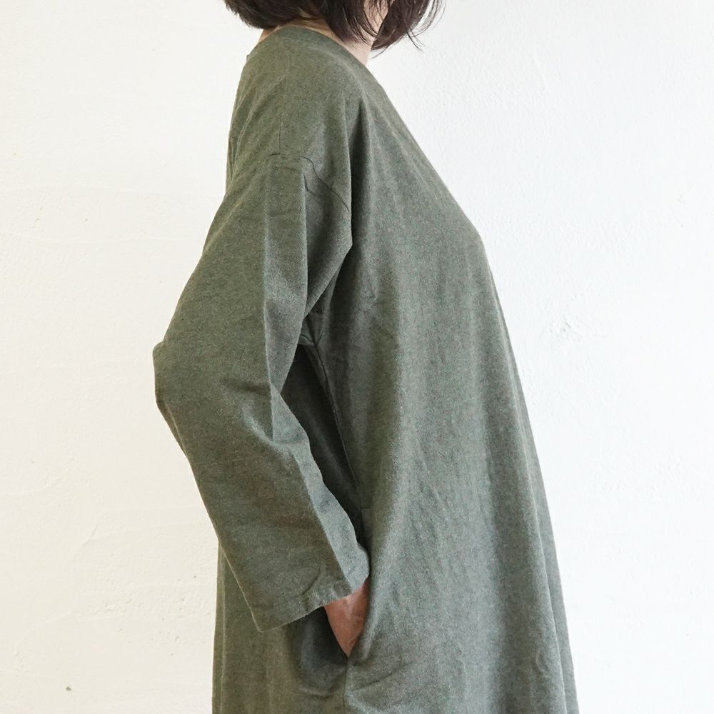 Branch m‘.,ブランチエム,ナチュラル,30代,40代,50代,60代,コットン,ゆったり,ワンピース ,綿,綿ウール,コットンウール,ワンピース,起毛ワンピース,チュニックワンピース