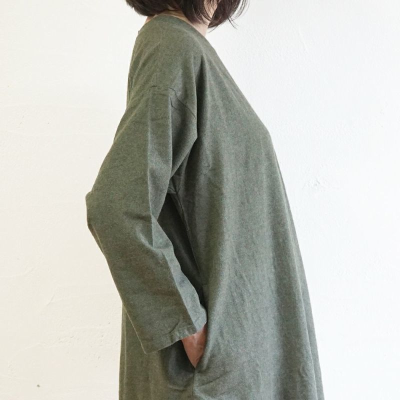 Branch m‘.,ブランチエム,ナチュラル,30代,40代,50代,60代,コットン,ゆったり,ワンピース ,綿,綿ウール,コットンウール,ワンピース,起毛ワンピース,チュニックワンピース