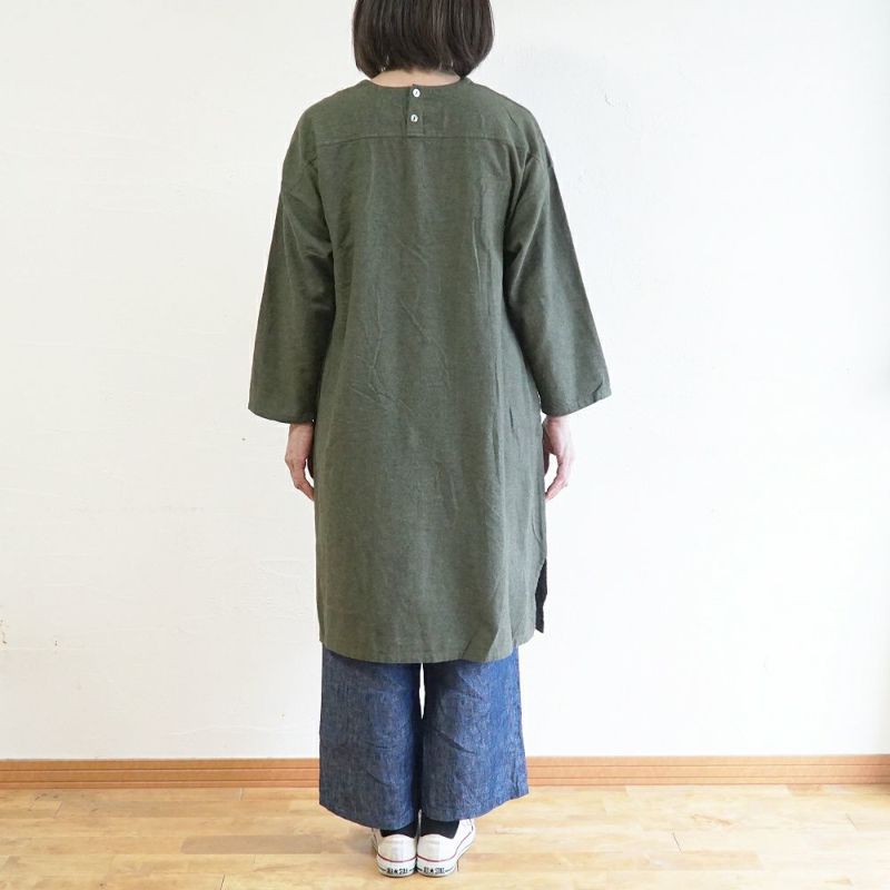 Branch m‘.,ブランチエム,ナチュラル,30代,40代,50代,60代,コットン,ゆったり,ワンピース ,綿,綿ウール,コットンウール,ワンピース,起毛ワンピース,チュニックワンピース