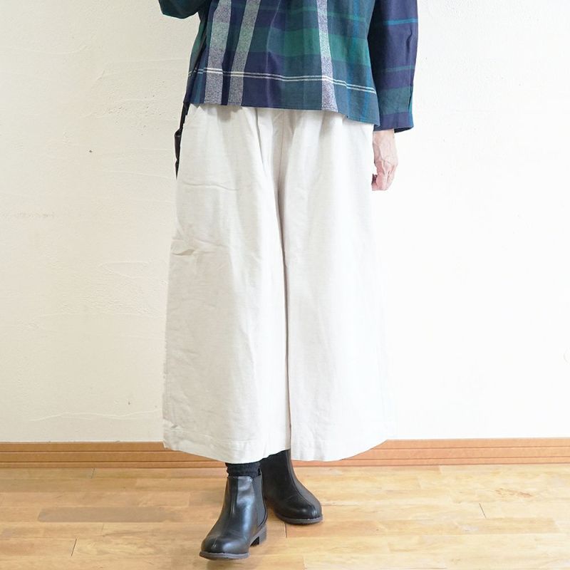 Branch m‘.,ブランチエム,ナチュラル,30代,40代,50代,60代,コットン,ゆったり,綿,綿ウール,コットンウール, pants,パンツ,ワイドパンツ,ギャザーパンツ,