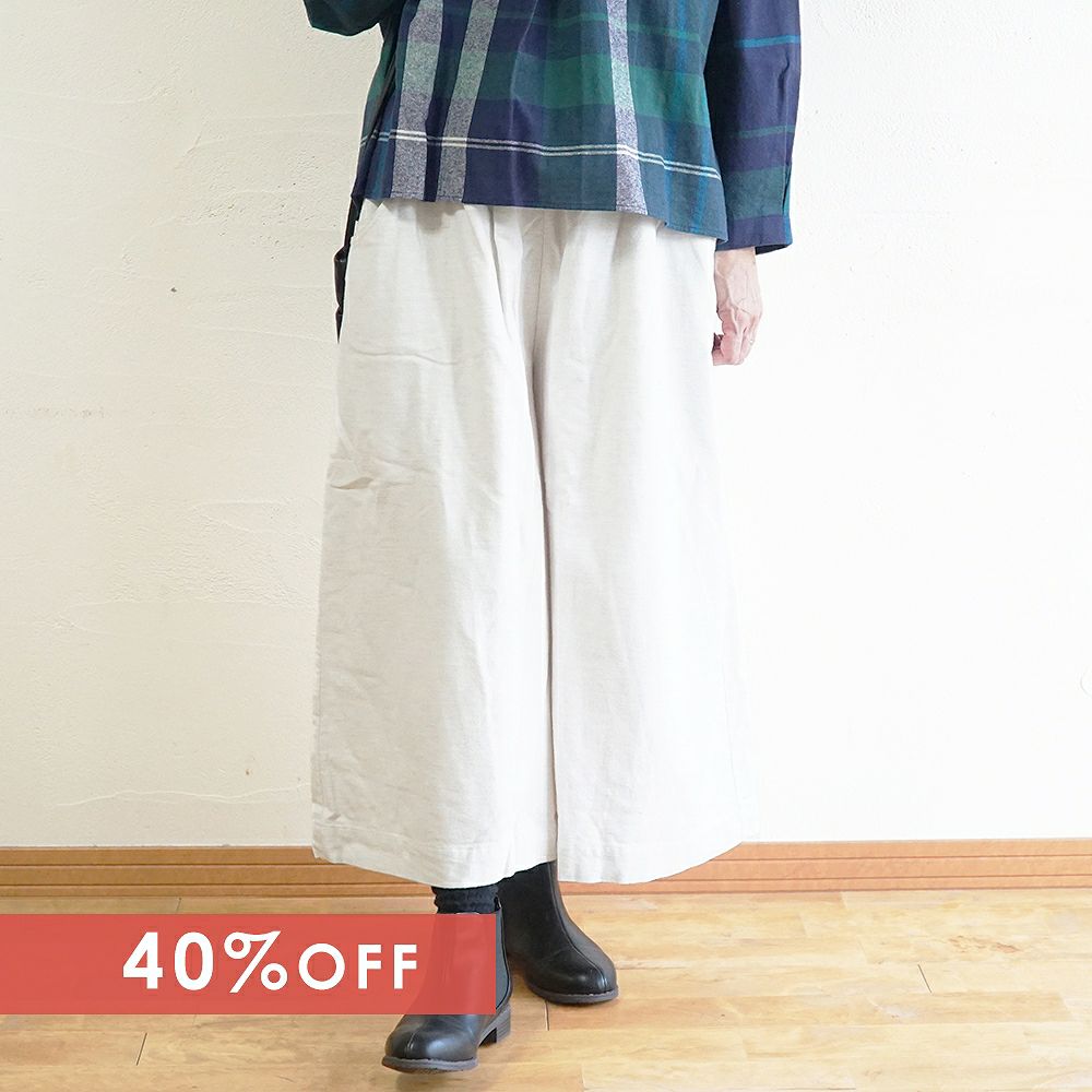 Branch m‘.,ブランチエム,ナチュラル,30代,40代,50代,60代,コットン,ゆったり,綿,綿ウール,コットンウール, pants,パンツ,ワイドパンツ,ギャザーパンツ,