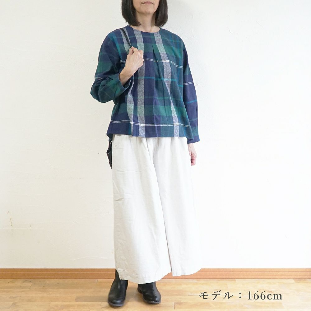 Branch m‘.,ブランチエム,ナチュラル,30代,40代,50代,60代,コットン,ゆったり,綿,綿ウール,コットンウール, pants,パンツ,ワイドパンツ,ギャザーパンツ,