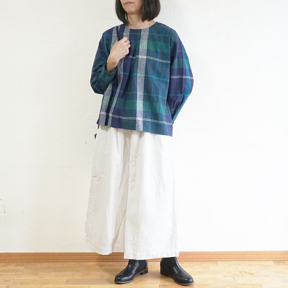 Branch m‘.,ブランチエム,ナチュラル,30代,40代,50代,60代,コットン,ゆったり,綿,綿ウール,コットンウール, pants,パンツ,ワイドパンツ,ギャザーパンツ,