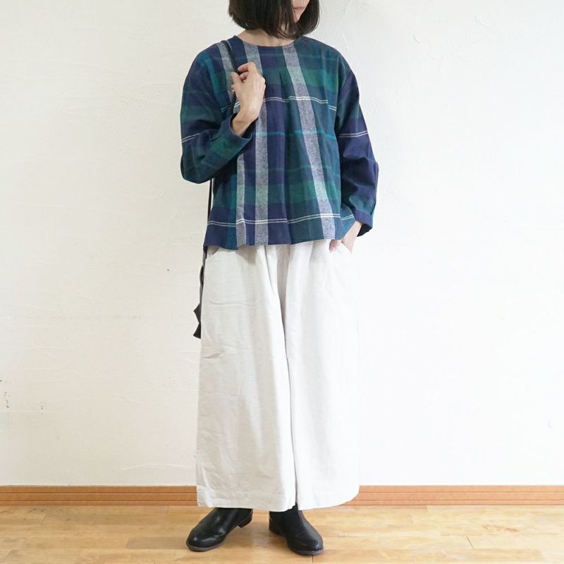 Branch m‘.,ブランチエム,ナチュラル,30代,40代,50代,60代,コットン,ゆったり,綿,綿ウール,コットンウール, pants,パンツ,ワイドパンツ,ギャザーパンツ,