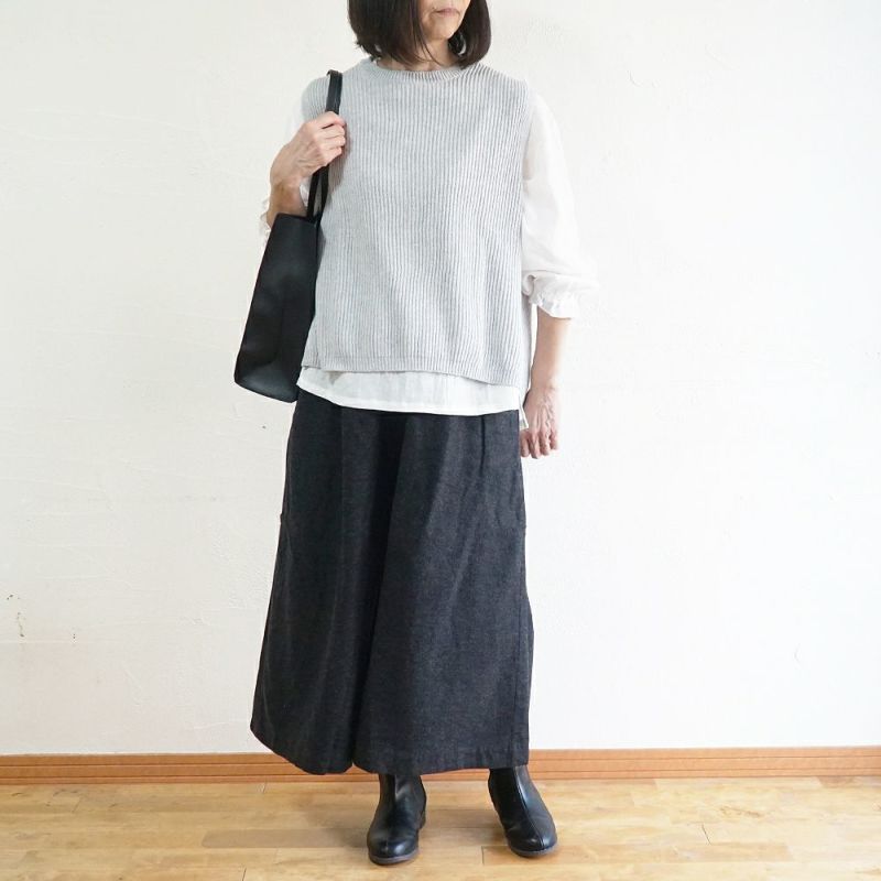 Branch m‘.,ブランチエム,ナチュラル,30代,40代,50代,60代,コットン,ゆったり,綿,綿ウール,コットンウール, pants,パンツ,ワイドパンツ,ギャザーパンツ,