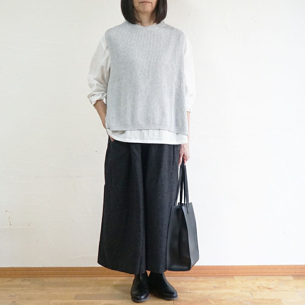 Branch m‘.,ブランチエム,ナチュラル,30代,40代,50代,60代,コットン,ゆったり,綿,綿ウール,コットンウール, pants,パンツ,ワイドパンツ,ギャザーパンツ,