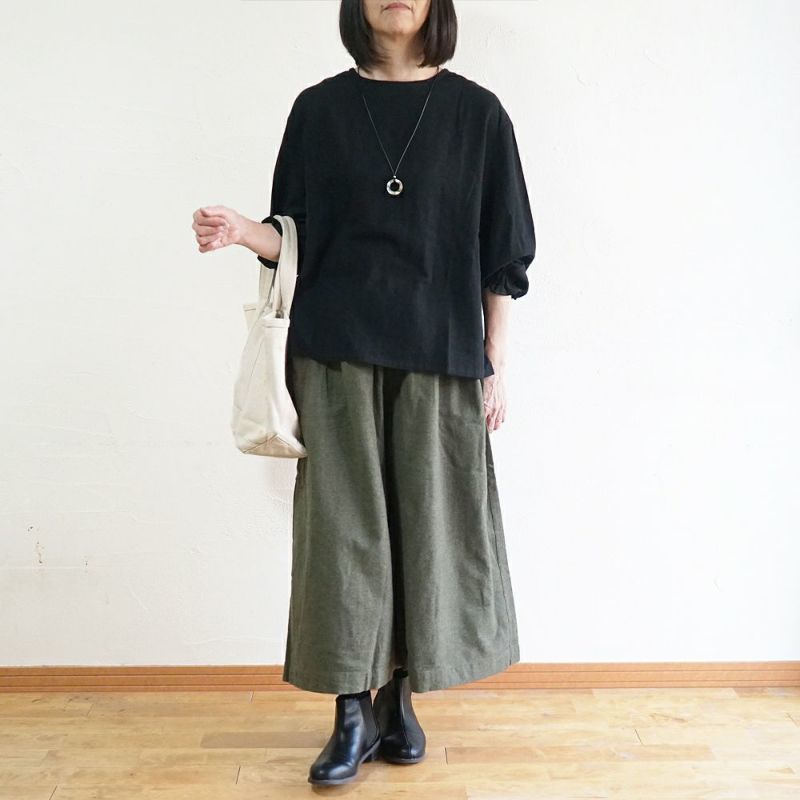 Branch m‘.,ブランチエム,ナチュラル,30代,40代,50代,60代,コットン,ゆったり,綿,綿ウール,コットンウール, pants,パンツ,ワイドパンツ,ギャザーパンツ,