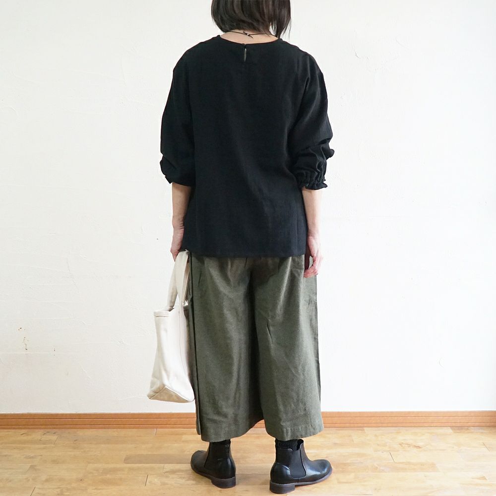 Branch m‘.,ブランチエム,ナチュラル,30代,40代,50代,60代,コットン,ゆったり,綿,綿ウール,コットンウール, pants,パンツ,ワイドパンツ,ギャザーパンツ,
