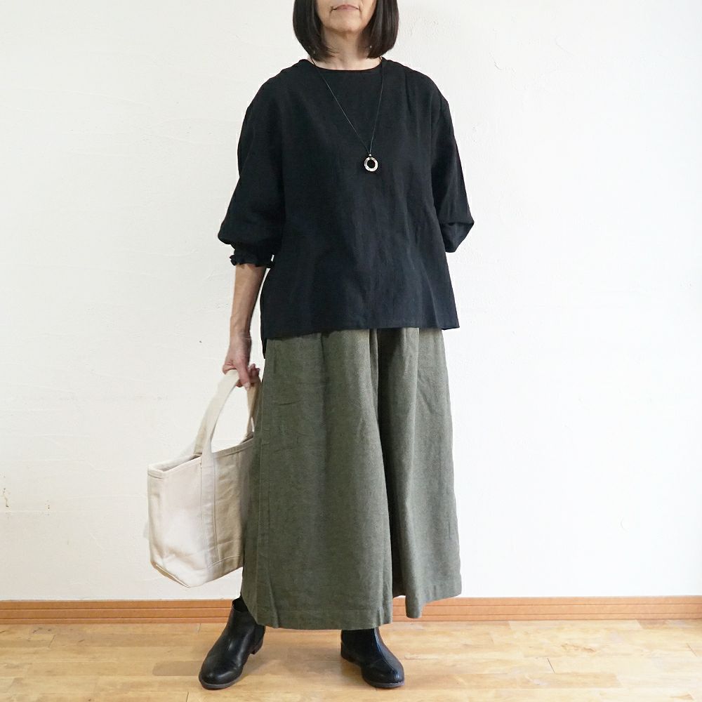 Branch m‘.,ブランチエム,ナチュラル,30代,40代,50代,60代,コットン,ゆったり,綿,綿ウール,コットンウール, pants,パンツ,ワイドパンツ,ギャザーパンツ,