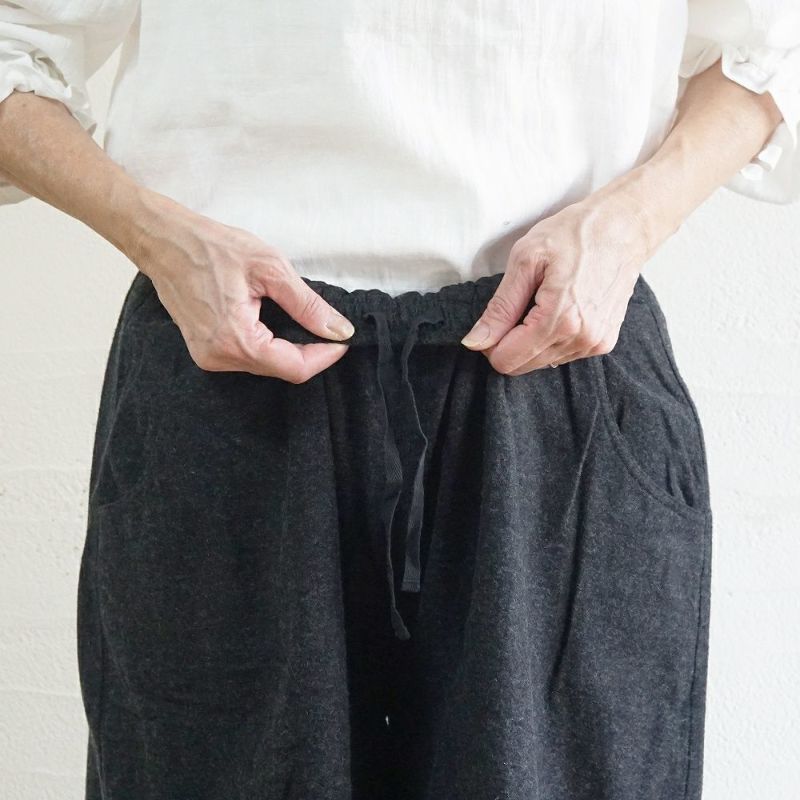 Branch m‘.,ブランチエム,ナチュラル,30代,40代,50代,60代,コットン,ゆったり,綿,綿ウール,コットンウール, pants,パンツ,ワイドパンツ,ギャザーパンツ,