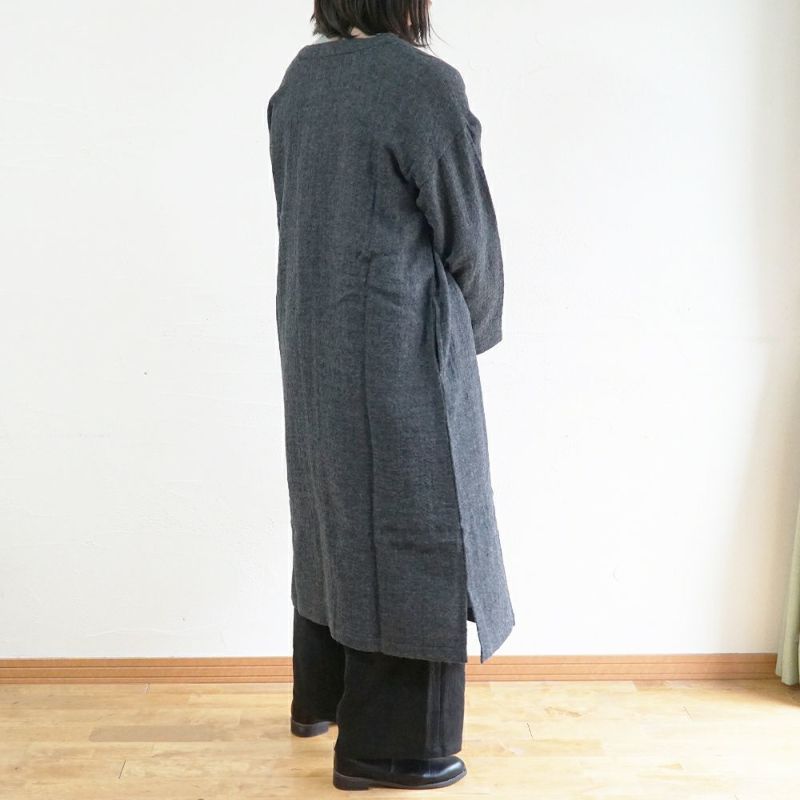 Branch m‘.,ブランチエム,ナチュラル,30代,40代,50代,60代,ゆったり,ウール,カーディガン,ウールカーディガン,羽織,コート,ノーカラーコート,クルーネックコート,ノーカラー,クルーネック,ワンピース,羽織ワンピース