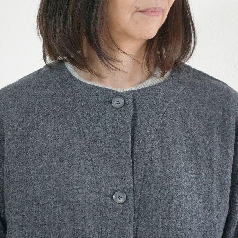 Branch m‘.,ブランチエム,ナチュラル,30代,40代,50代,60代,ゆったり,ウール,カーディガン,ウールカーディガン,羽織,コート,ノーカラーコート,クルーネックコート,ノーカラー,クルーネック,ワンピース,羽織ワンピース